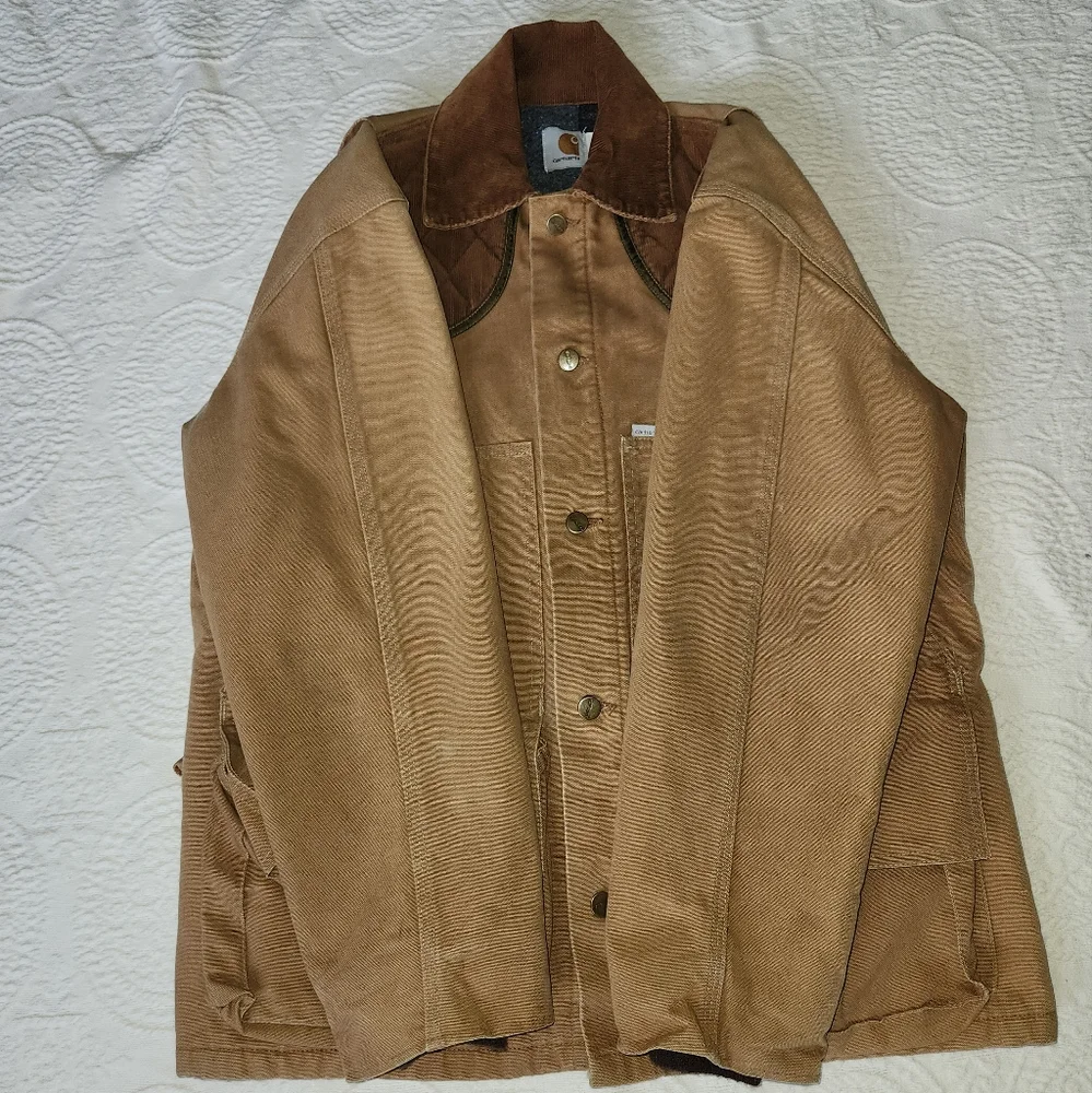 Carhartt Vintage Shooting Jacket Men L Corduroy Hunting Patches Blanket Lined - Picture 8 of 14